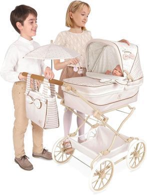 Коляска для кукол DeCuevas Verona с сумочкой и зонтиком (размер 90-40-в90см) 82078 Бежевая