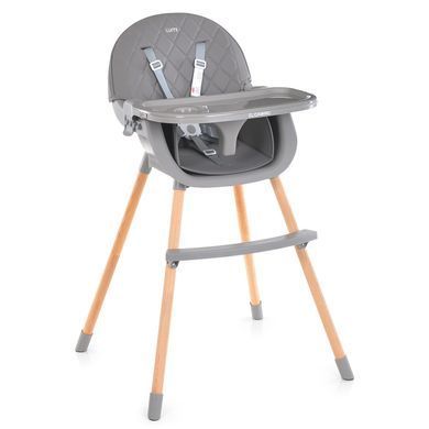 Стульчик для кормления El Camino LUMI ME 1111 Gray Серый | Деревянный высокий стульчик