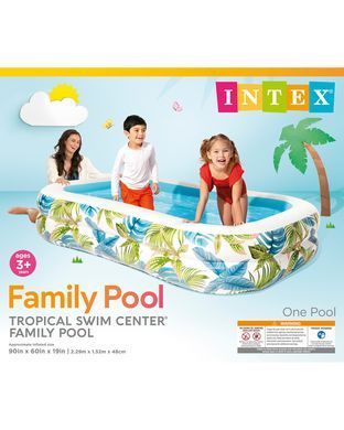 Бассейн надувной семейный Тропики Intex (229-152-48 см, 600 л, от 3-х лет) 57177 NP
